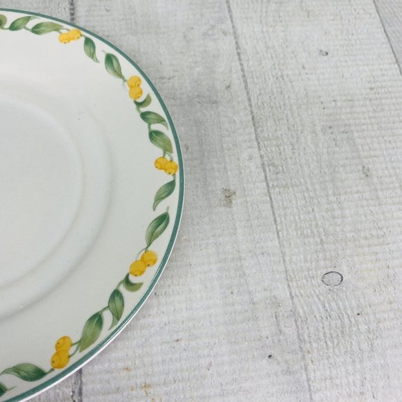 Julie Pople Avon COUNTRY FRUIT COLLECTION Porcelain Lemon Rim Saucers Set of 4 - Picture 13 of 16